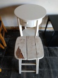 Wood stool and lamp table