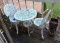 Wrought iron 25 inch patio table and chairs