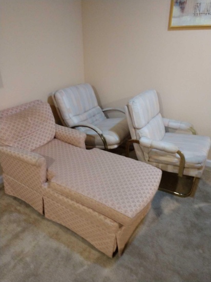 Three cushioned chairs