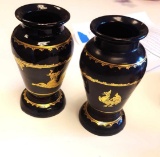 Chinese lacquered vaces