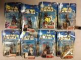 8 Star wars figures on cards cards have water damage