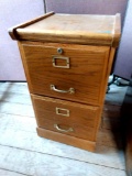 Two drawer wood filing cabinet