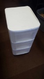 Three drawer storage unit