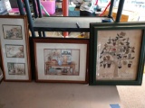 Three framed pictures