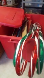 Christmas wrapping and lighted candy canes