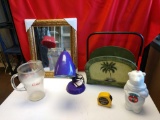 Misc lot with mirror,light,coke pitcher