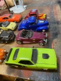 A lot of nine collectible cars no boxes