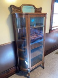 Vintage curved sides curio cabinet with keys