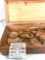 bangle bracelets, vintage wooden box