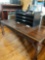 Wooden Table and Office Supplies