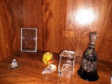 Decorative items including etched glass