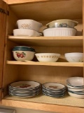 Contents of kitchen cabinet plates Bowls baking dishes