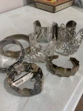 silver colored bangle bracelets