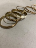 Gold colored bangle bracelets