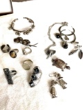 Silver colored vintage jewelry