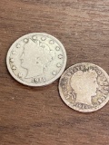1911 V nickel and 1914 S dime