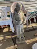 3 ft cement statue holding dove