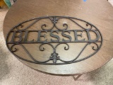28 inch metal oval blessed sign
