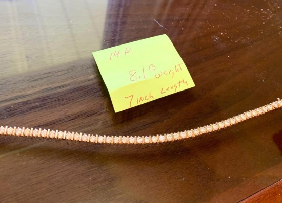 Tennis bracelet 14 K