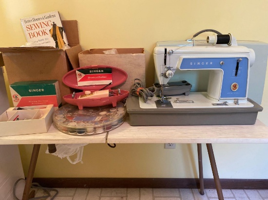 Singer Sewing Machine Model 604, table and contents