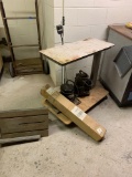 Portable cart table old heavy tools and light