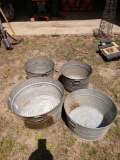 4 galvanized buckets