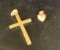 14 karat gold cross and heart