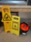 Caution signs and buckets