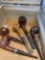 Vintage shoeshine box and Wooden smoking pipes