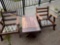 Redwood patio set