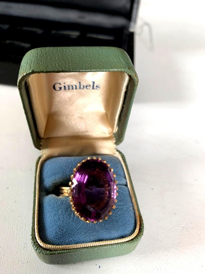 vintage Amethyst purple stone 14 K ring