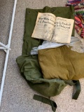 Army blanket, bag, 1945 Milwaukee Journal paper