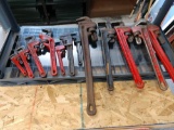 Group of 12 pipe wrenches