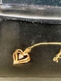 10k Heart necklace and chain