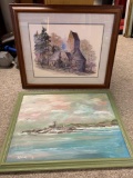 Two landscape decorative pictures signed