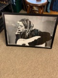 Signed Kurt Cobain poster framed