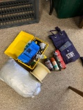 Plastic toolbox with miscellaneous tools
