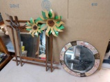 17 by 21 the and 13 inch round decorative mirrors
