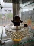 Vintage oil lamp, three shades