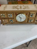 Jewelry box clock, vintage box