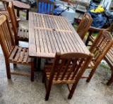 Smith and Hawken teakwood patio set table and six chairs