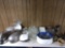 Large lot of cookware, kitchen items and pewter serving items