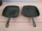 Two 9.5 inch cast iron square skillets