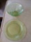 9 in depression glass bowl and plate