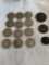 12 Buffalo nickels and Indianhead penny two cent coin