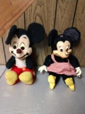 Vintage Mickey and Minnie stuffed toys