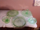 5 pieces of depression glass