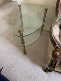 Two tier glass end table