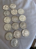 15 Washington quarters 1960 to 64