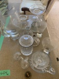 Clear glass dishes candle stick holders